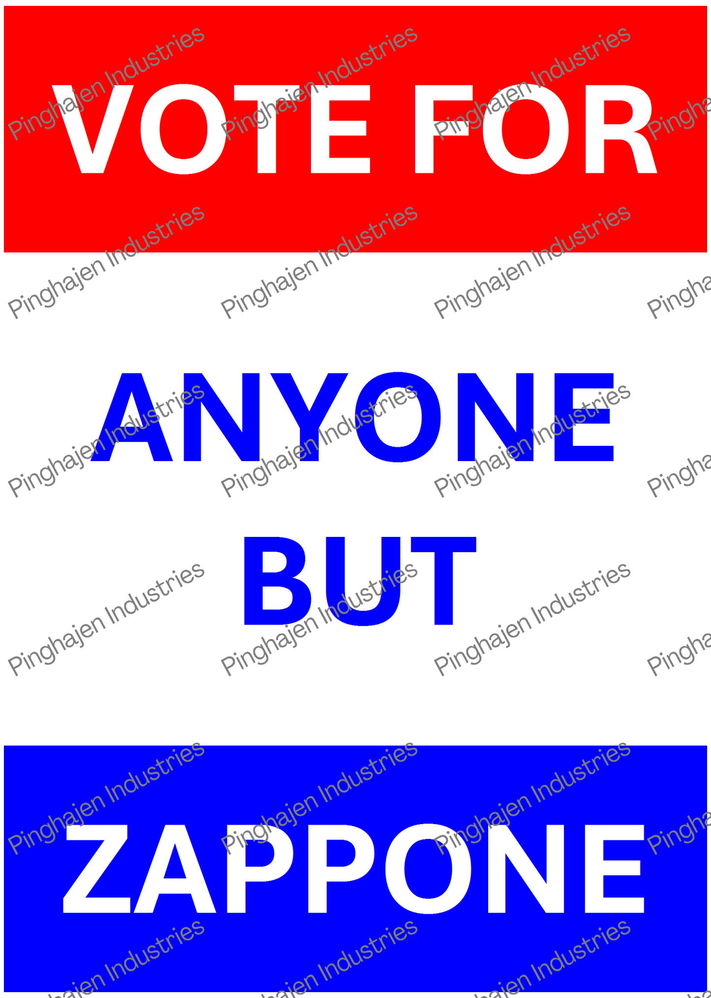 Vote for anyone but ZAPPONE | Kiss-Cut Sticker Sheet