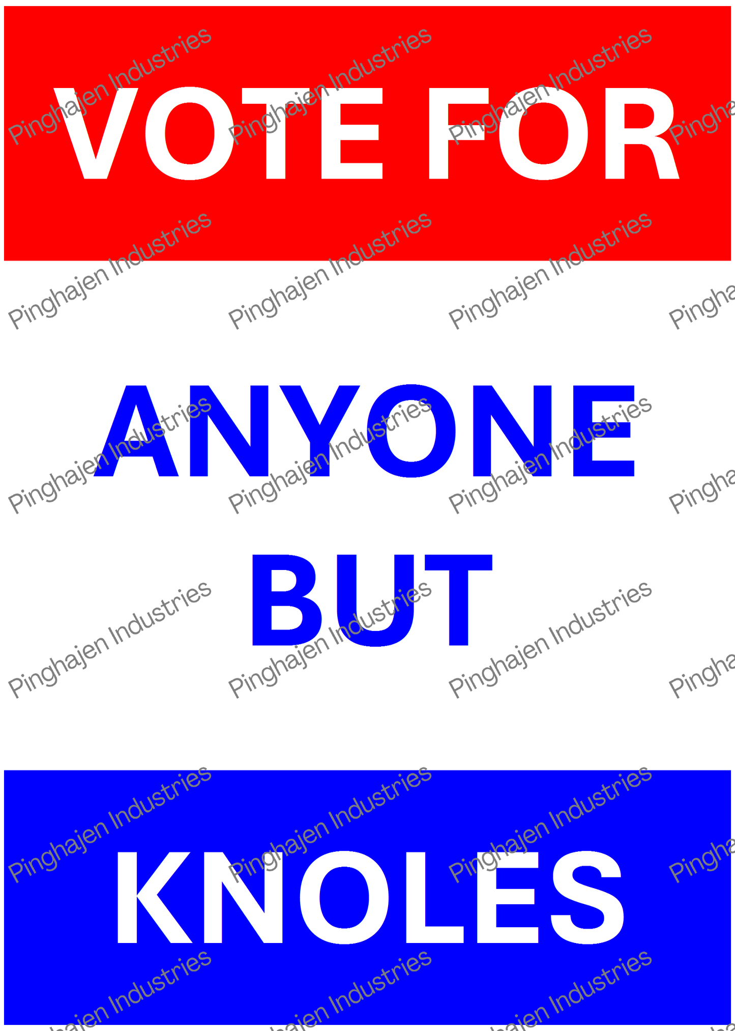 Vote for anyone but KNOLES | Kiss-Cut Sticker Sheet