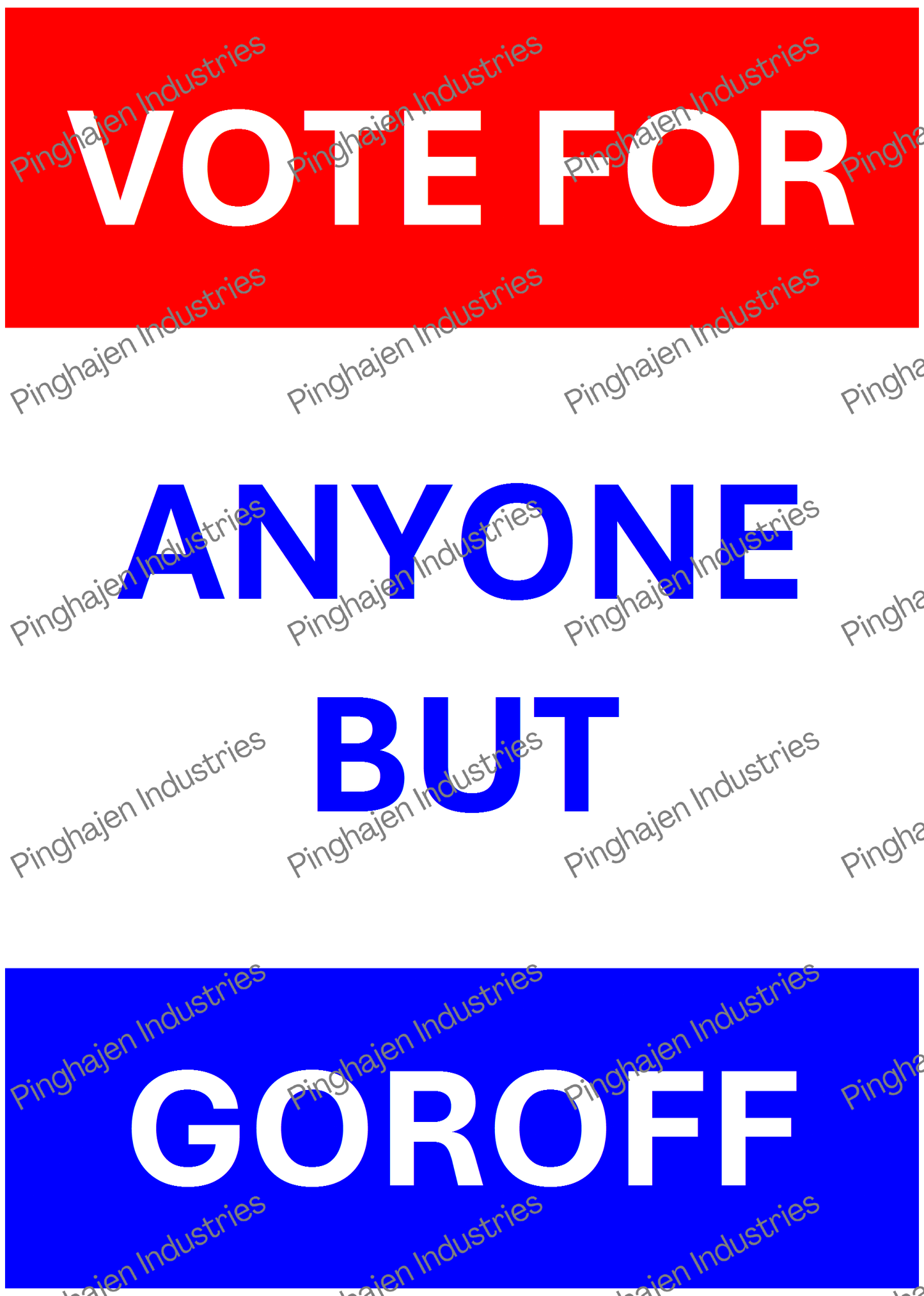 Vote for anyone but GOROFF | Kiss-Cut Sticker Sheet