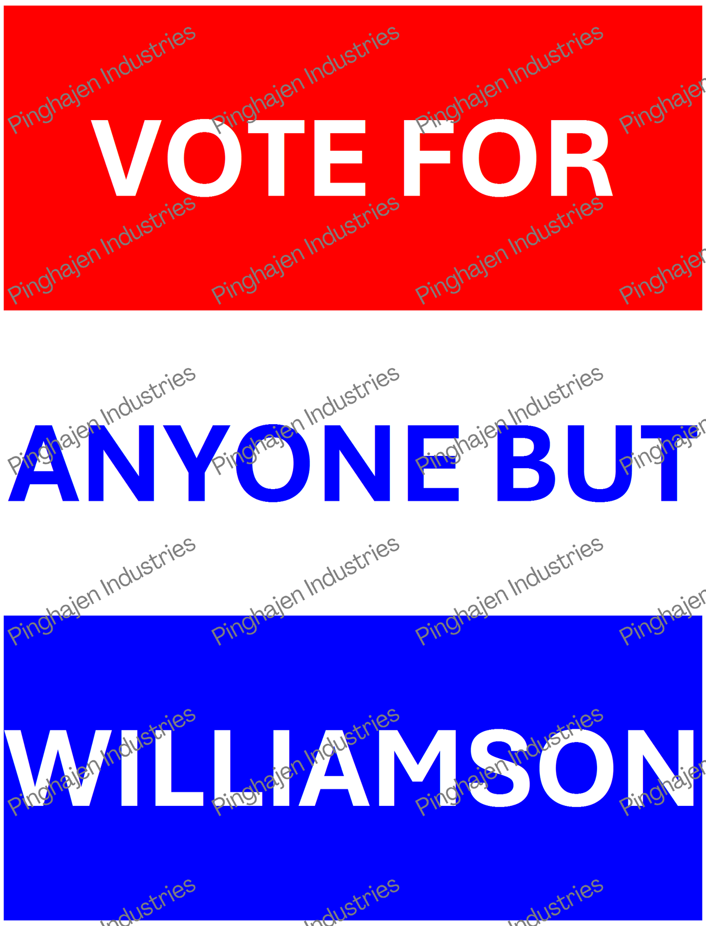 Vote for anyone but WILLIAMSON | Kiss-Cut Sticker Sheet