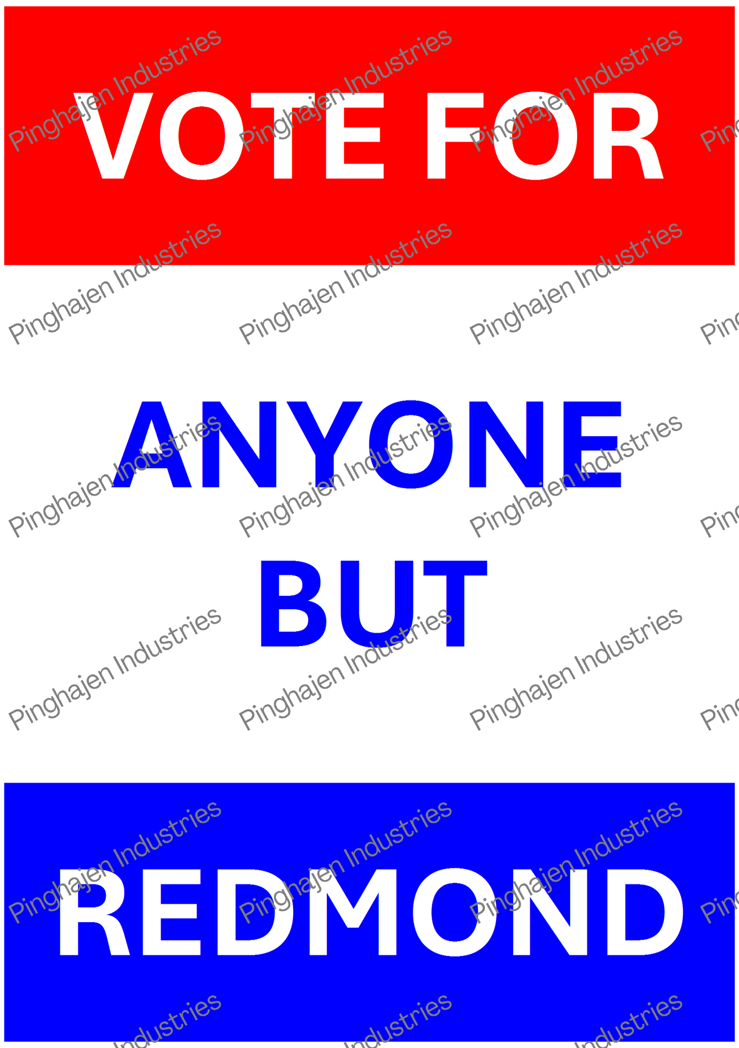 Vote for anyone but REDMOND | Kiss-Cut Sticker Sheet