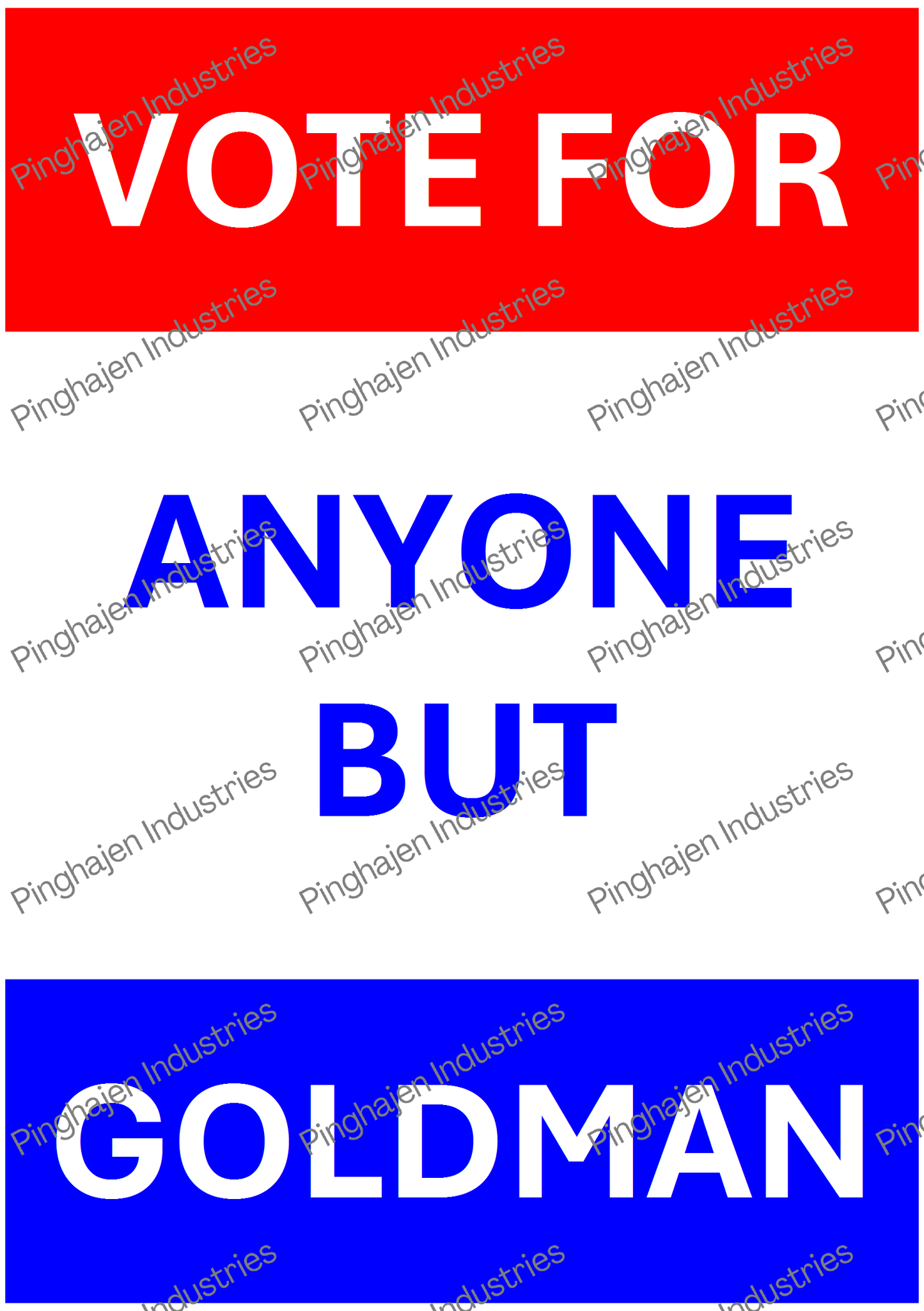 Vote for anyone but GOLDMAN | Kiss-Cut Sticker Sheet