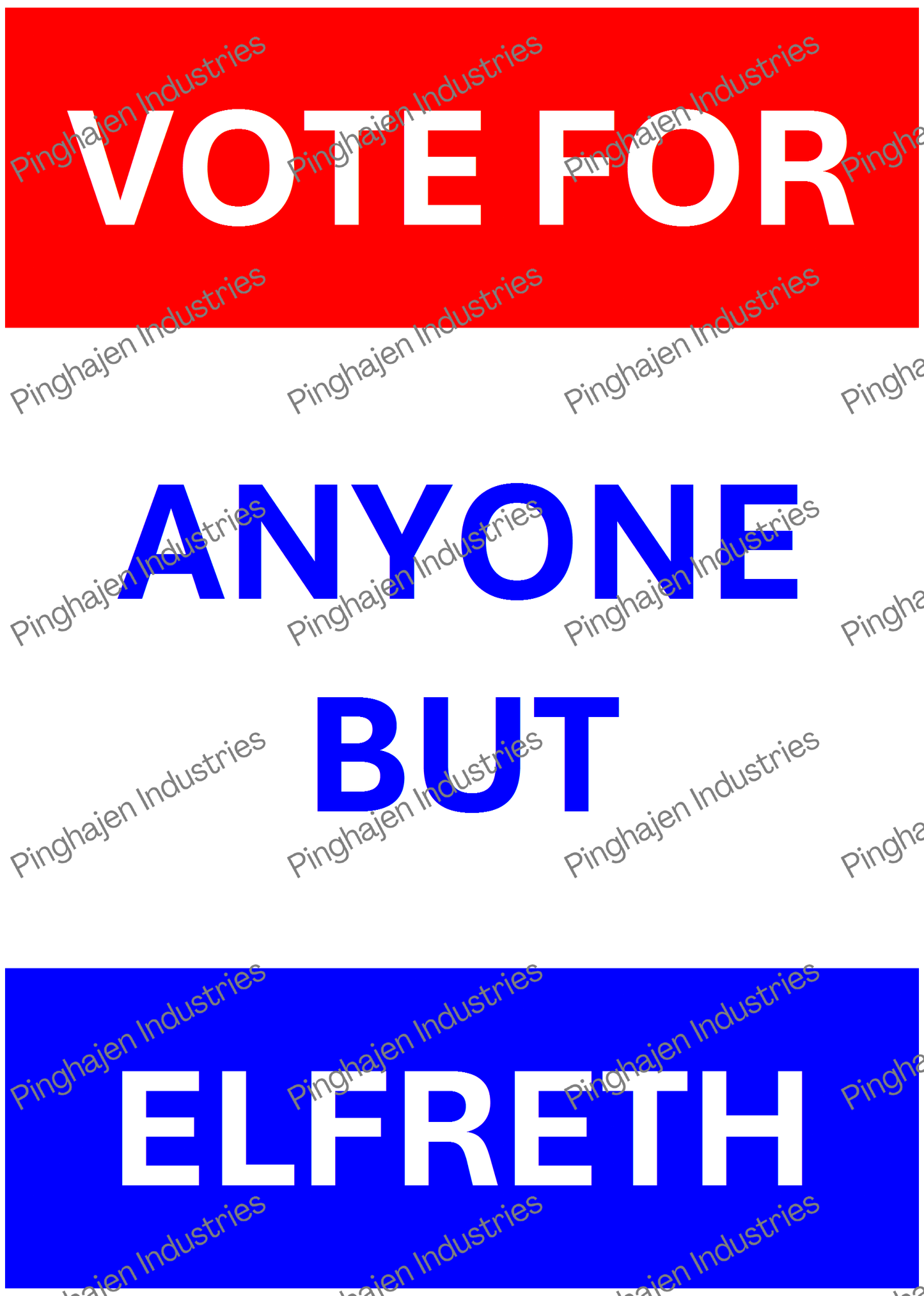 Vote for anyone but ELFRETH | Kiss-Cut Sticker Sheet