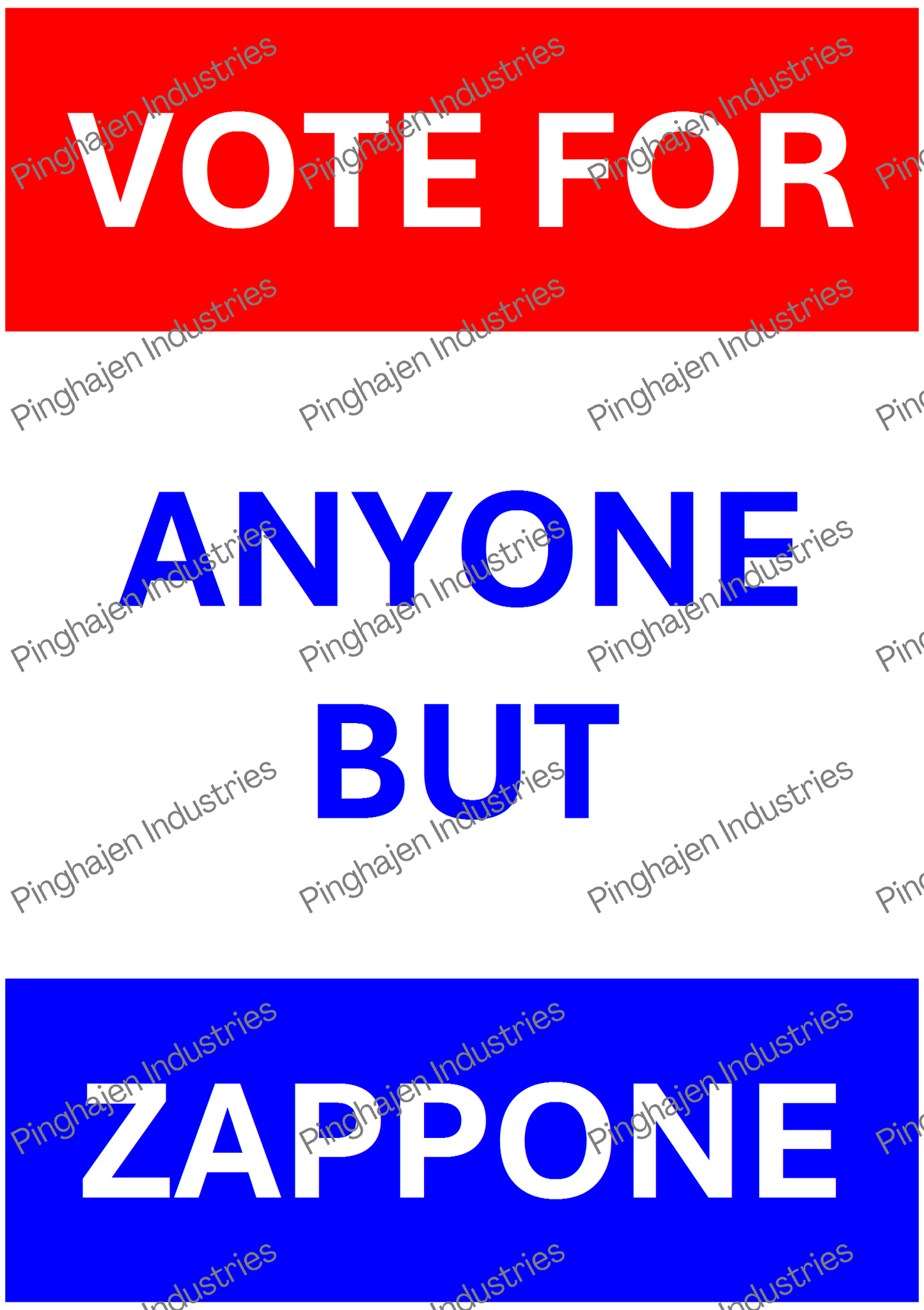 Vote for anyone but ZAPPONE | Kiss-Cut Sticker Sheet