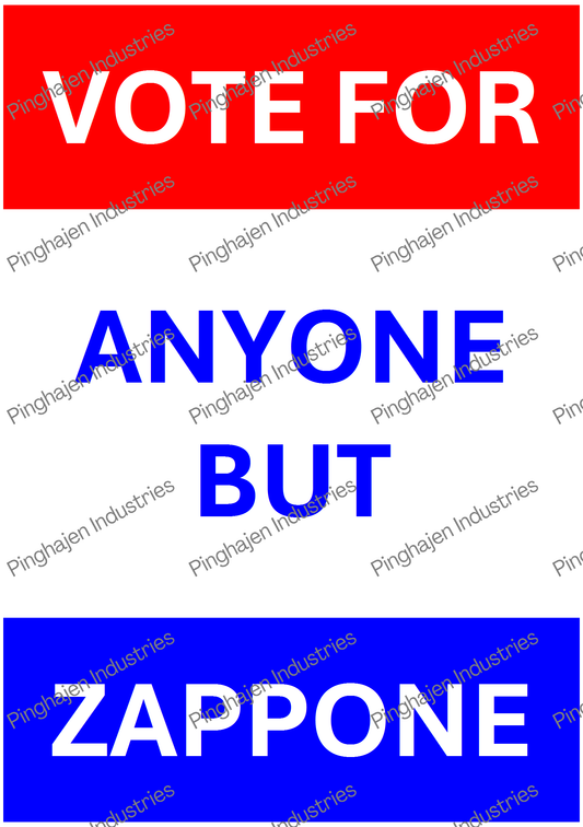 Vote for anyone but ZAPPONE | Kiss-Cut Sticker Sheet