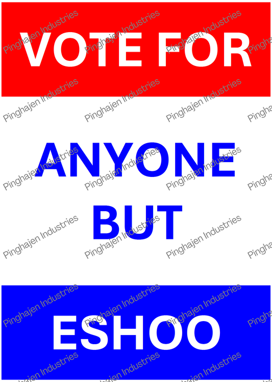 Vote for anyone but ESHOO | Kiss-Cut Sticker Sheet