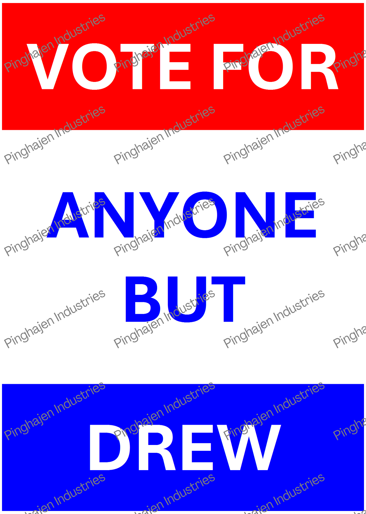 Vote for anyone but DREW | Kiss-Cut Sticker Sheet