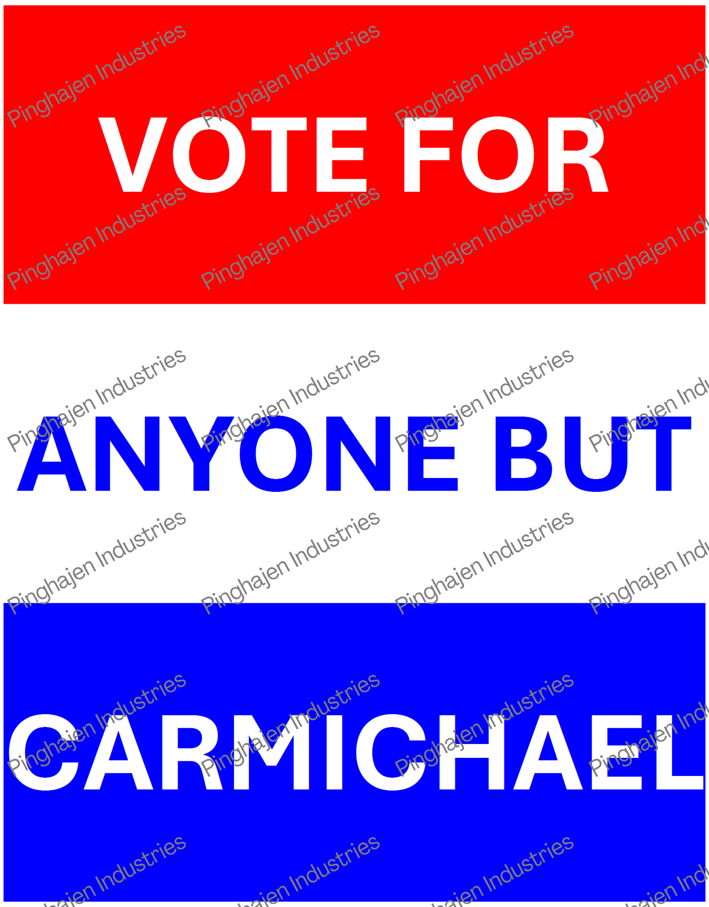 Vote for anyone but CARMICHAEL | Kiss-Cut Sticker Sheet
