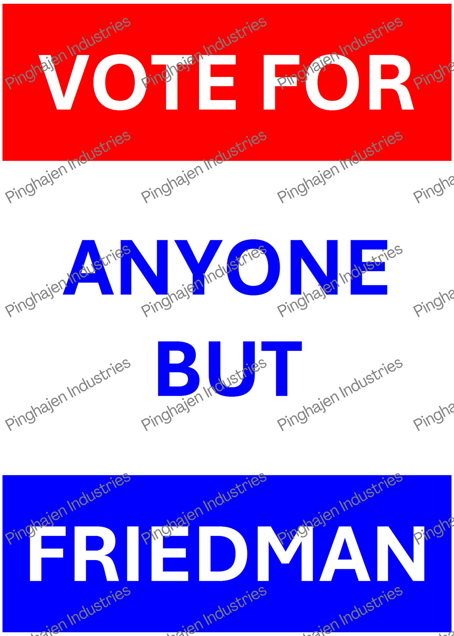 Vote for anyone but FRIEDMAN | Kiss-Cut Sticker Sheet