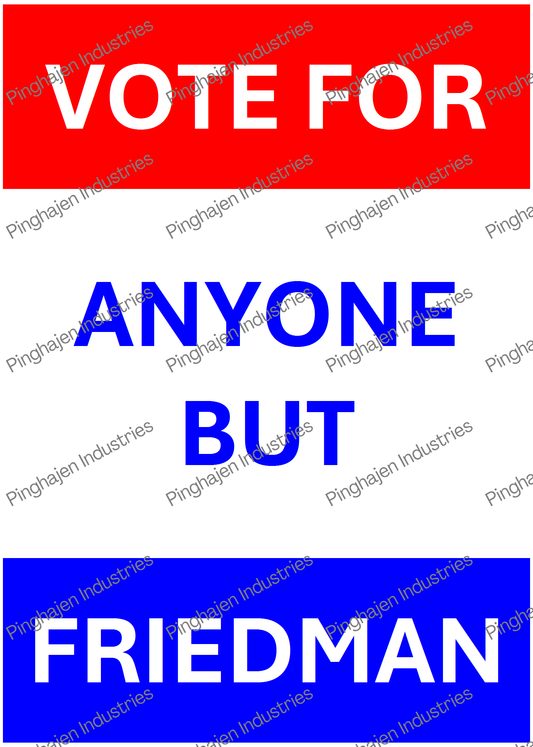 Vote for anyone but FRIEDMAN | Kiss-Cut Sticker Sheet