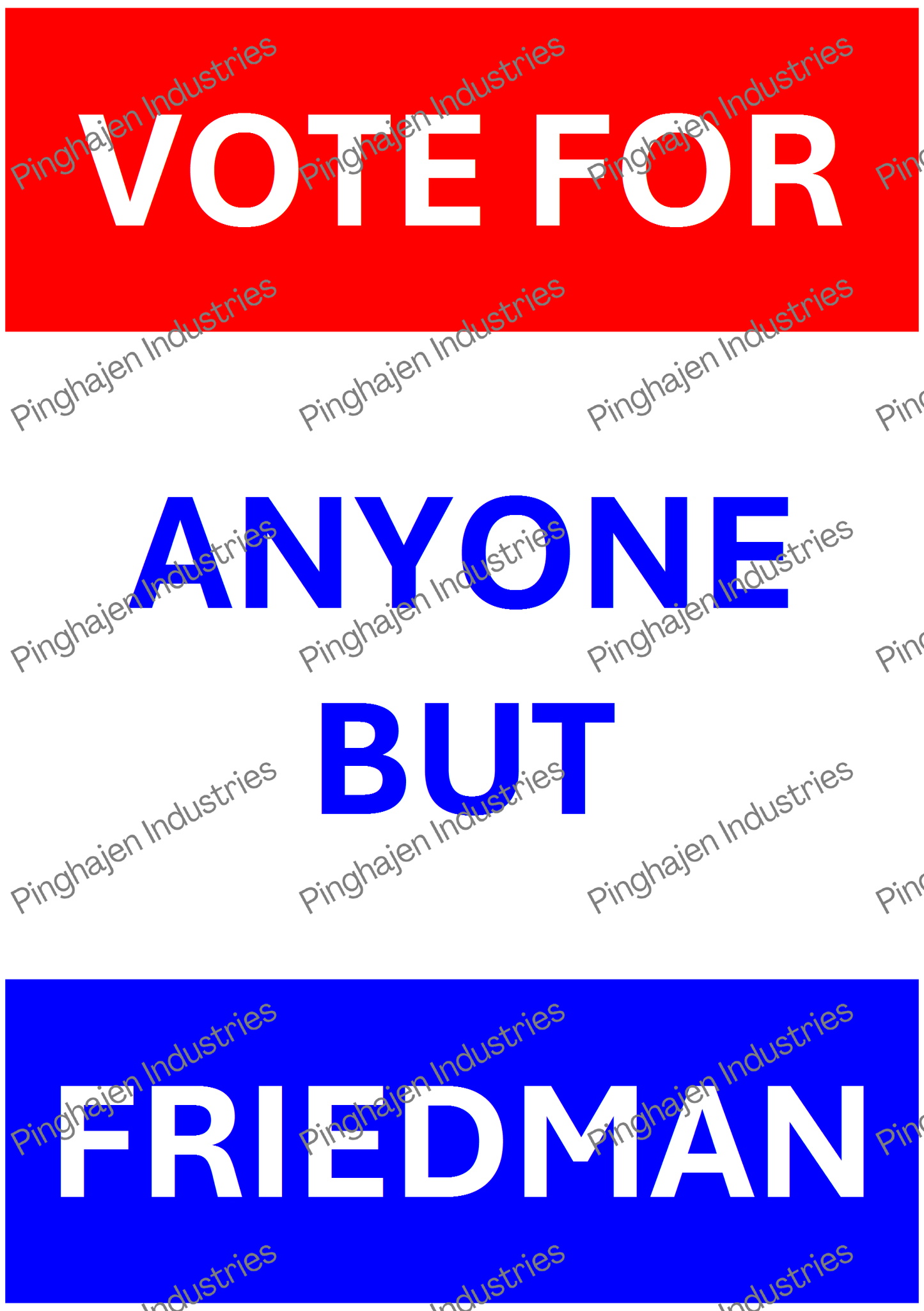 Vote for anyone but FRIEDMAN | Kiss-Cut Sticker Sheet