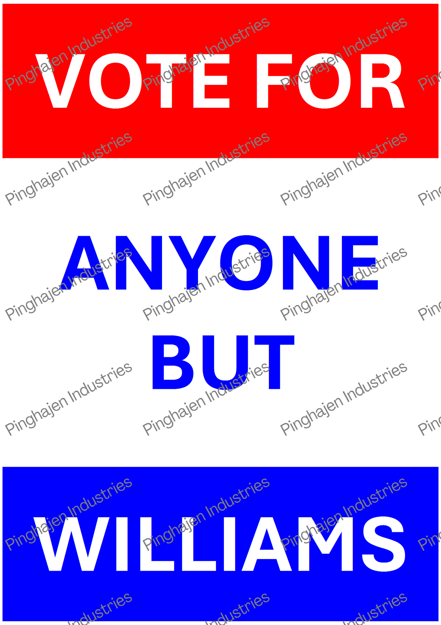 Vote for anyone but WILLIAMS | Kiss-Cut Sticker Sheet