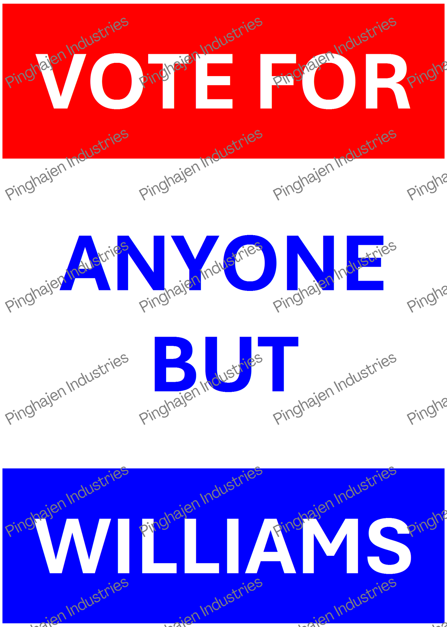 Vote for anyone but WILLIAMS | Kiss-Cut Sticker Sheet
