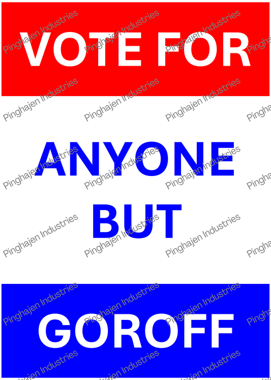 Vote for anyone but GOROFF | Kiss-Cut Sticker Sheet