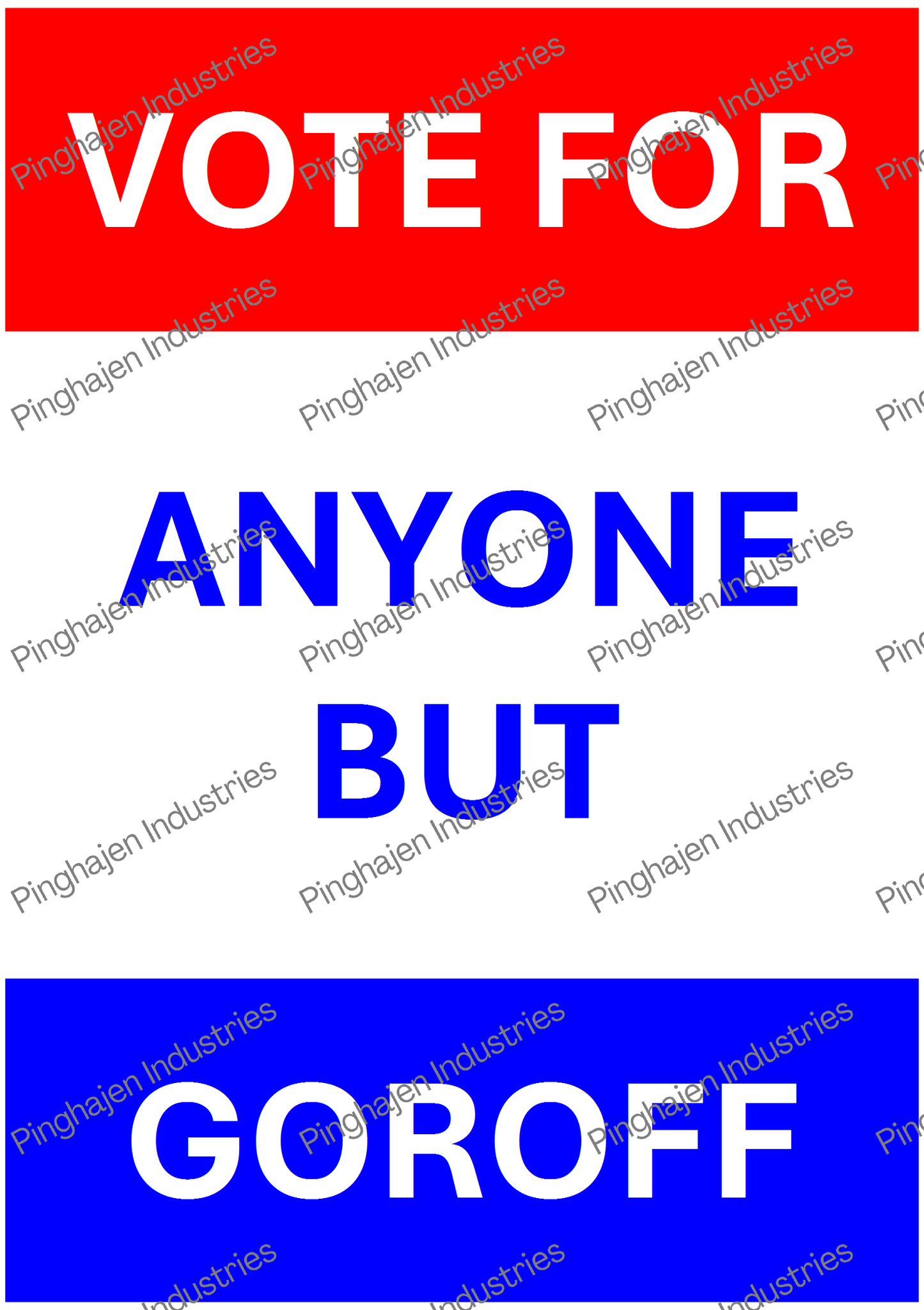 Vote for anyone but GOROFF | Kiss-Cut Sticker Sheet