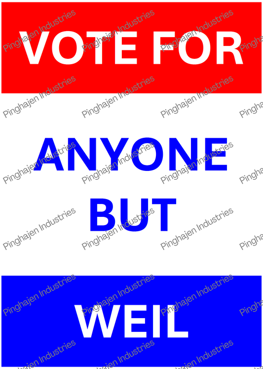 Vote for anyone but WEIL | Kiss-Cut Sticker Sheet
