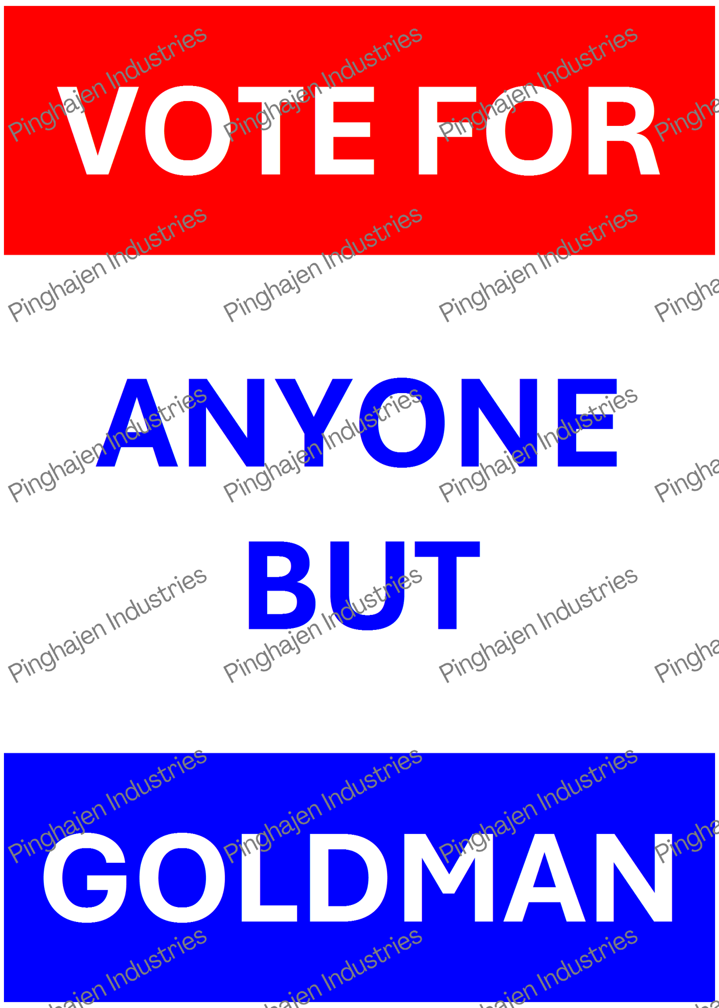 Vote for anyone but GOLDMAN | Kiss-Cut Sticker Sheet
