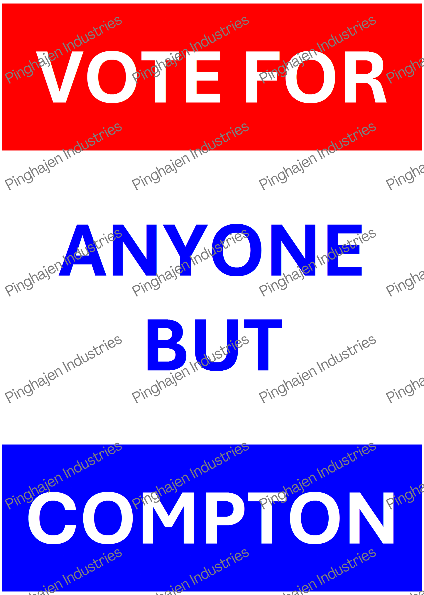 Vote for anyone but COMPTON | Kiss-Cut Sticker Sheet