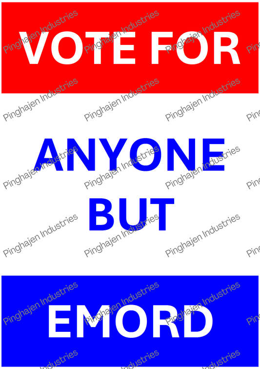 Vote for anyone but EMORD | Kiss-Cut Sticker Sheet