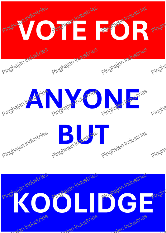 Vote for anyone but KOOLIDGE | Kiss-Cut Sticker Sheet