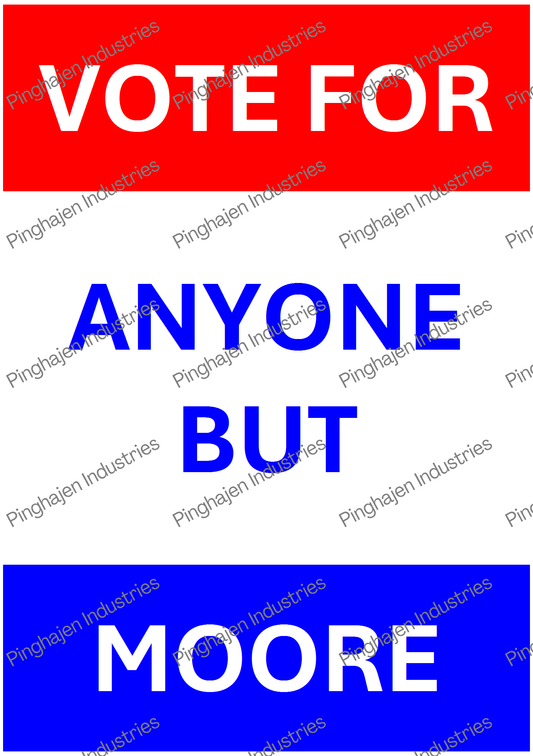 Vote for anyone but MOORE | Kiss-Cut Sticker Sheet