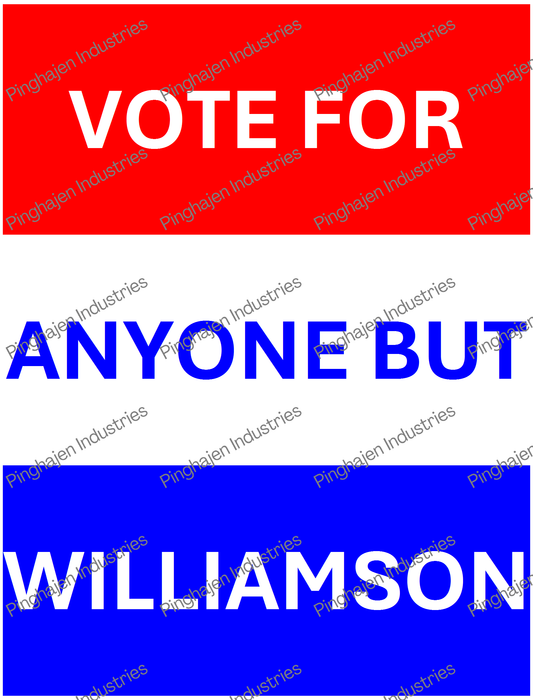 Vote for anyone but WILLIAMSON | Kiss-Cut Sticker Sheet