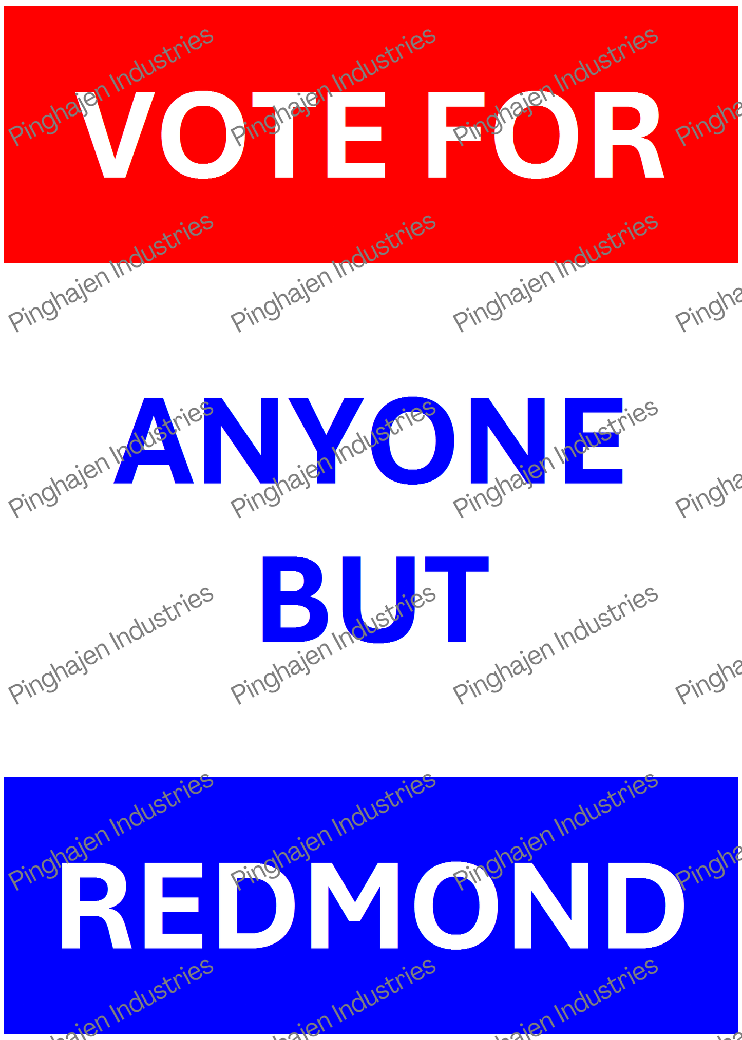 Vote for anyone but REDMOND | Kiss-Cut Sticker Sheet
