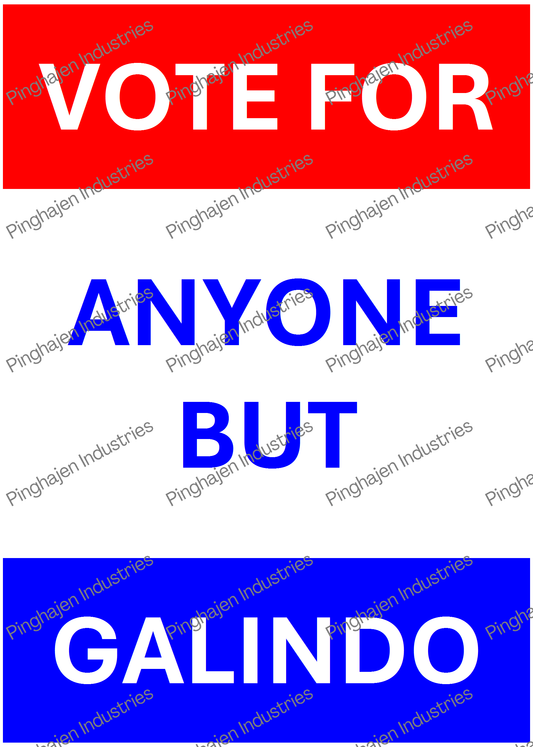 Vote for anyone but GALINDO | Kiss-Cut Sticker Sheet