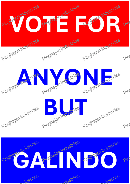 Vote for anyone but GALINDO | Kiss-Cut Sticker Sheet