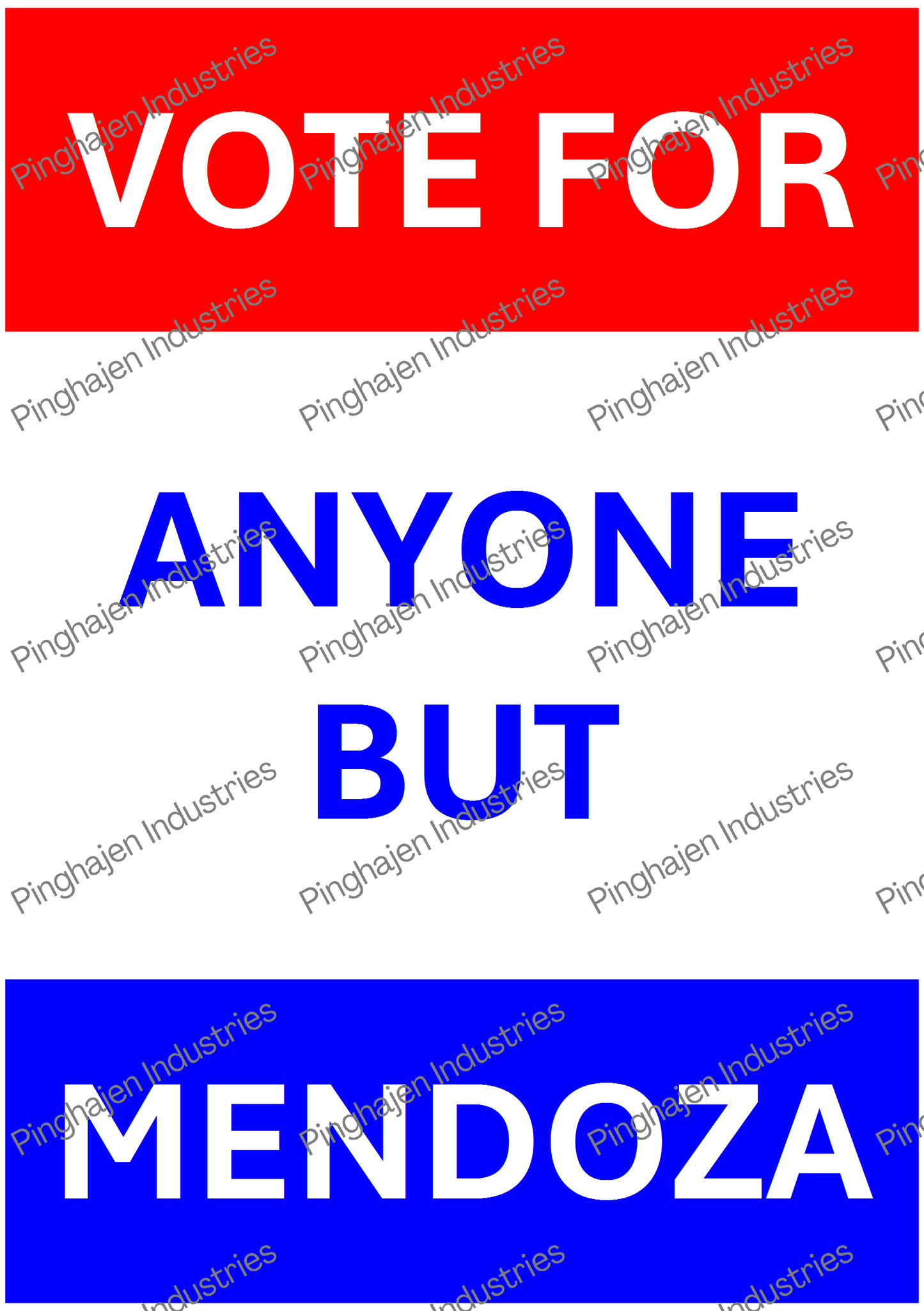 Vote for anyone but MENDOZA | Kiss-Cut Sticker Sheet