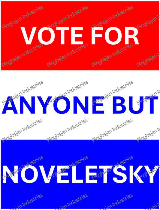 Vote for anyone but NOVELETSKY | Kiss-Cut Sticker Sheet
