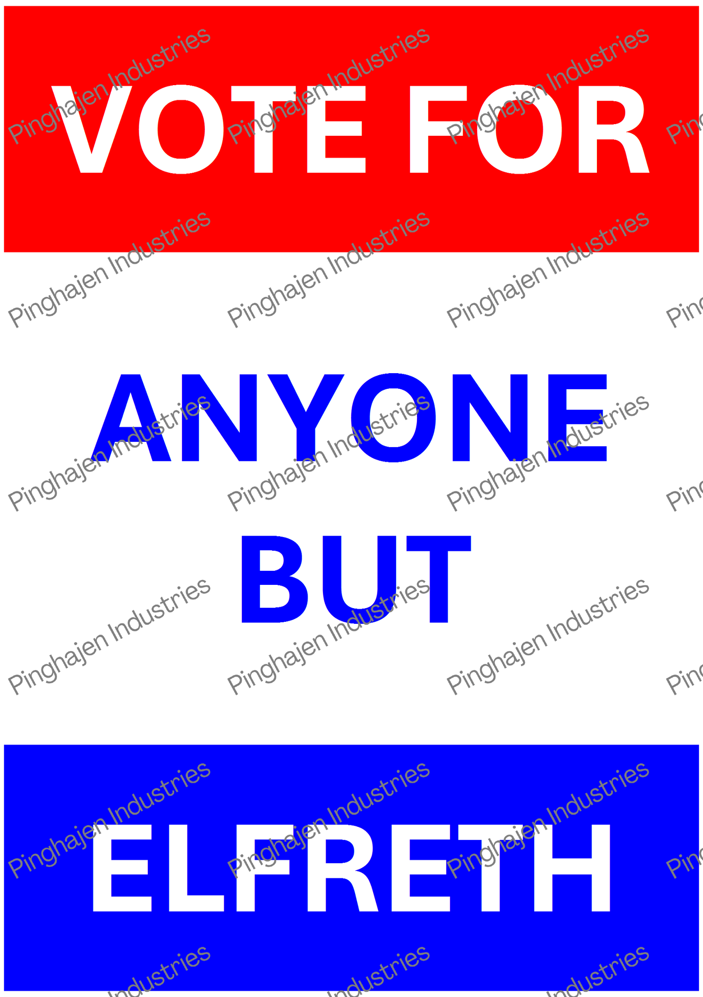 Vote for anyone but ELFRETH | Kiss-Cut Sticker Sheet