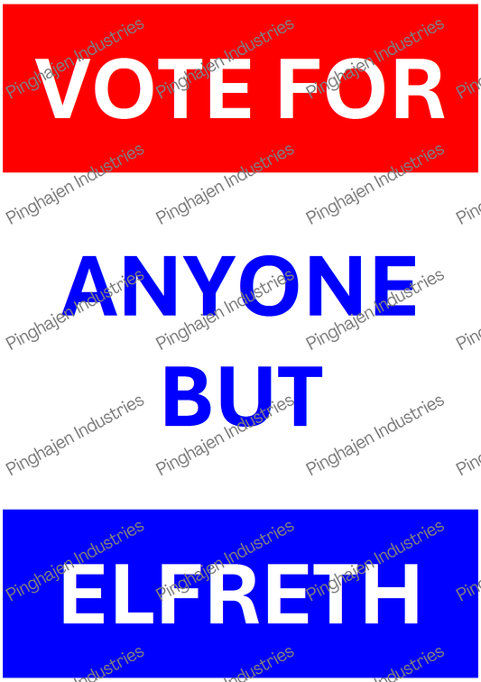 Vote for anyone but ELFRETH | Kiss-Cut Sticker Sheet