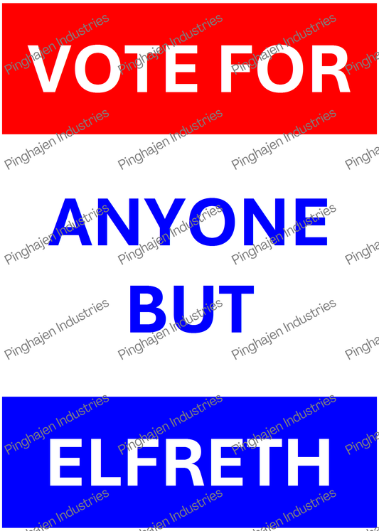 Vote for anyone but ELFRETH | Kiss-Cut Sticker Sheet