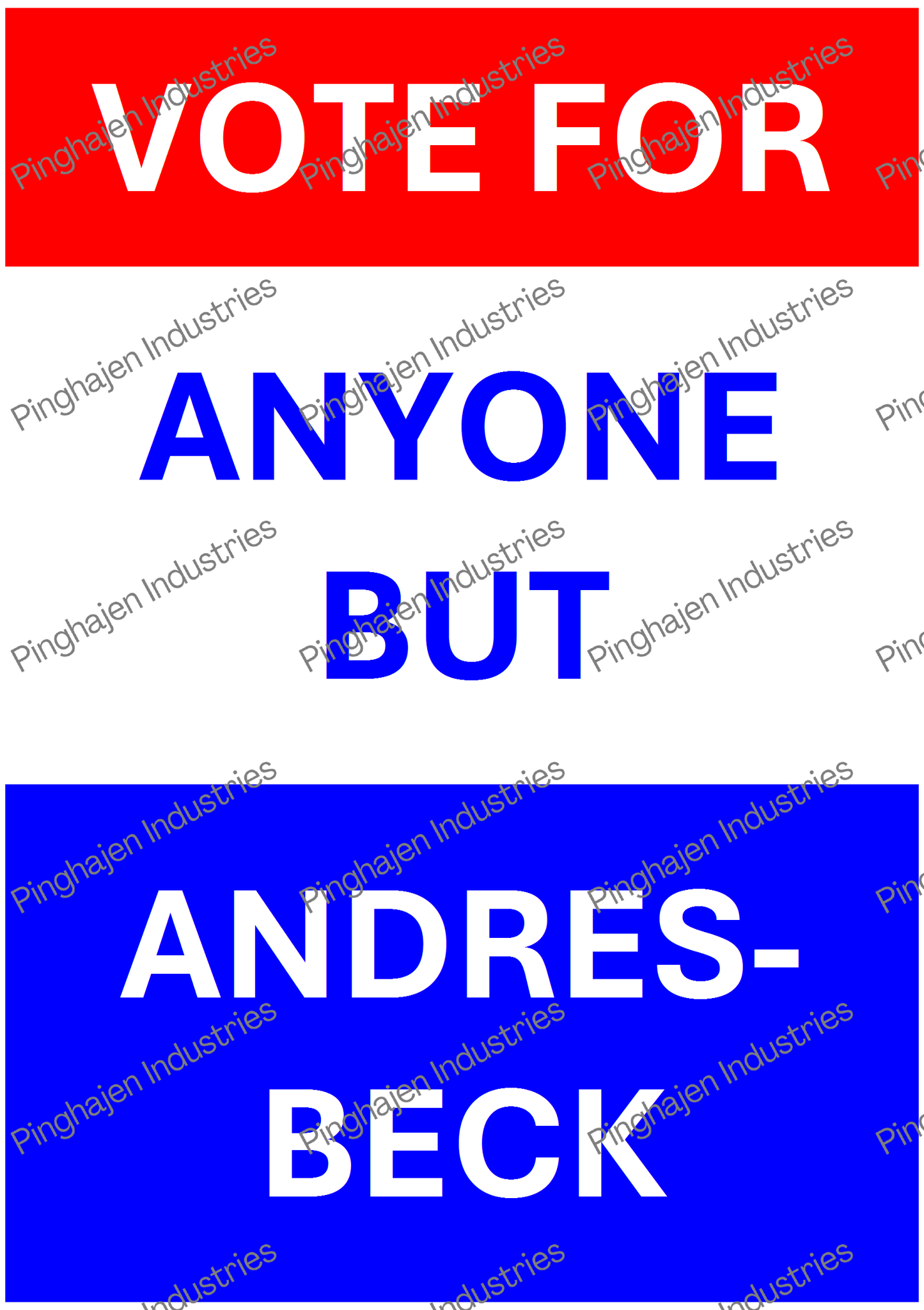 Vote for anyone but ANDRES-BECK | Kiss-Cut Sticker Sheet