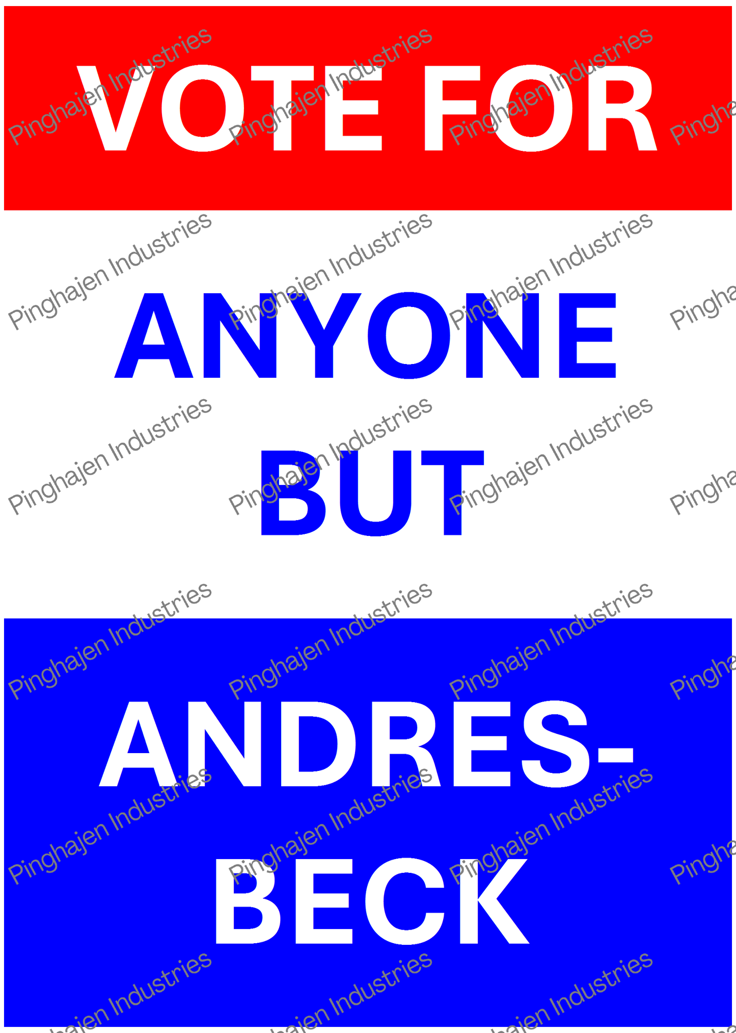 Vote for anyone but ANDRES-BECK | Kiss-Cut Sticker Sheet
