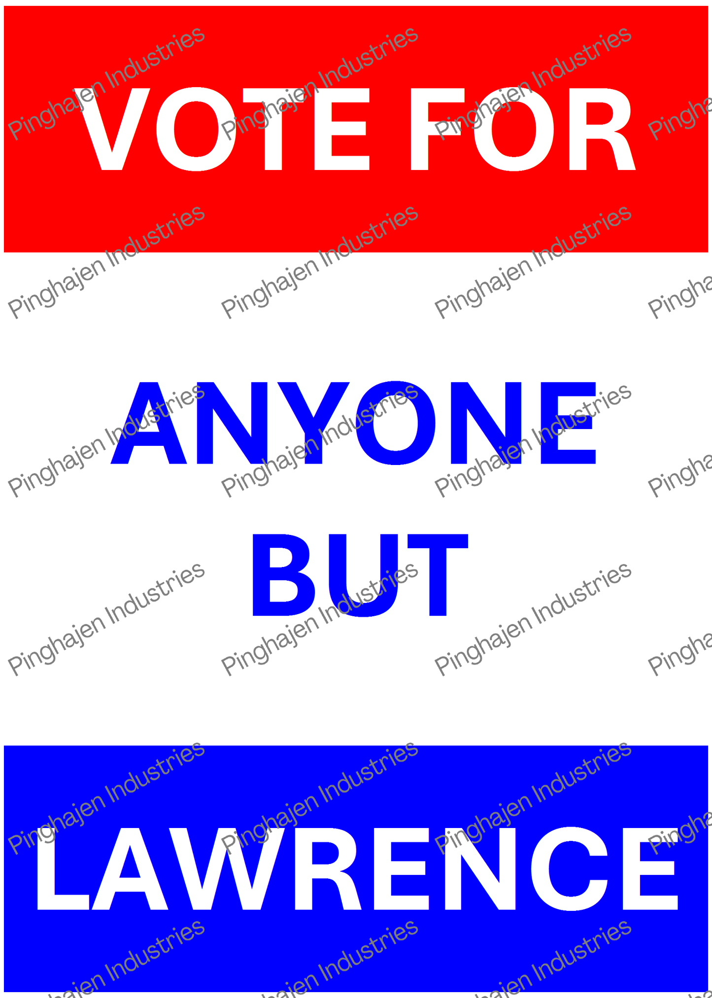 Vote for anyone but LAWRENCE | Kiss-Cut Sticker Sheet