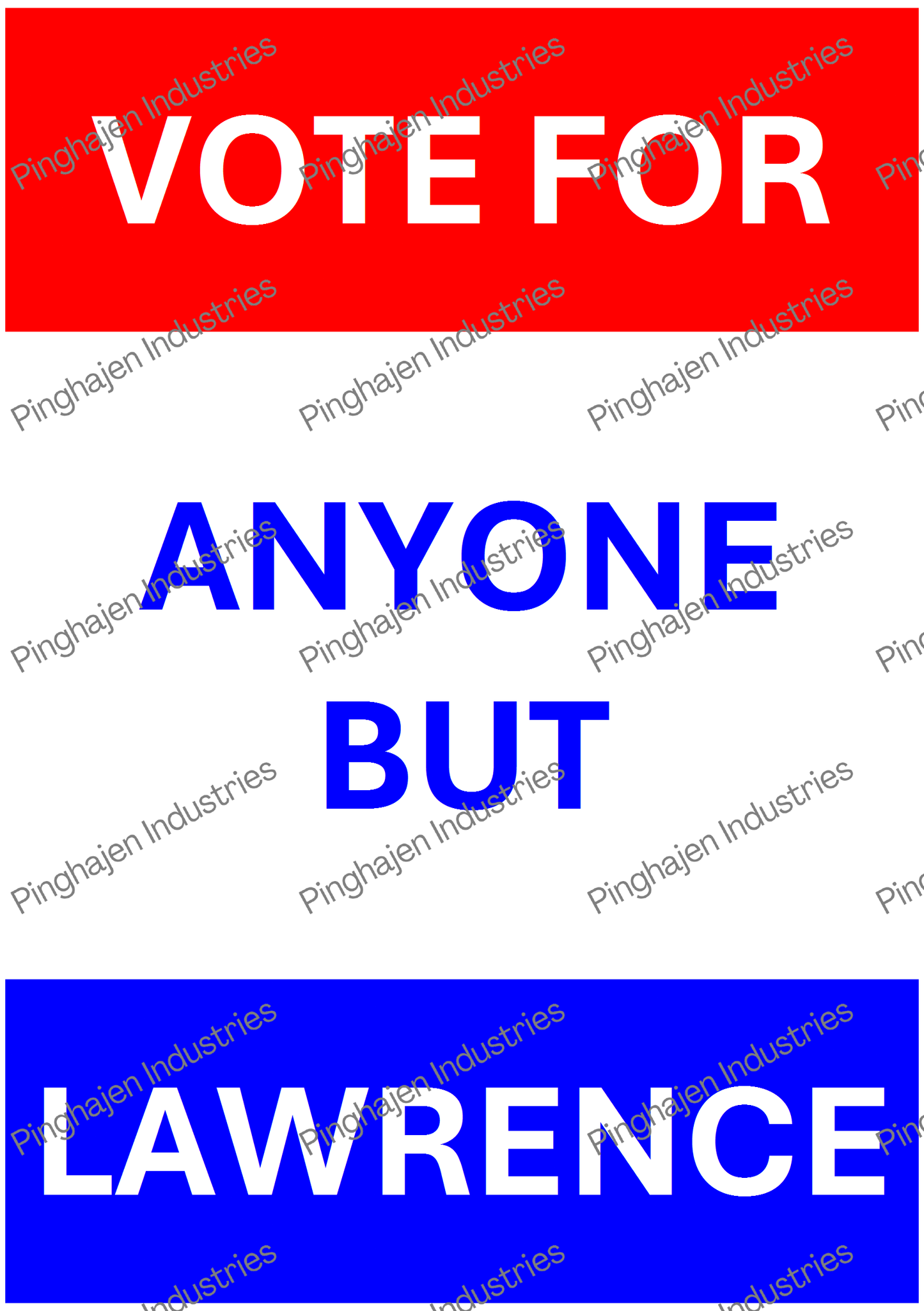 Vote for anyone but LAWRENCE | Kiss-Cut Sticker Sheet